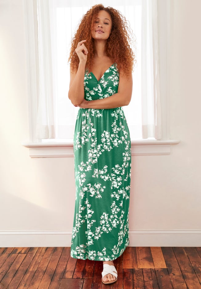 Knit Surplice Maxi Dress image number 0