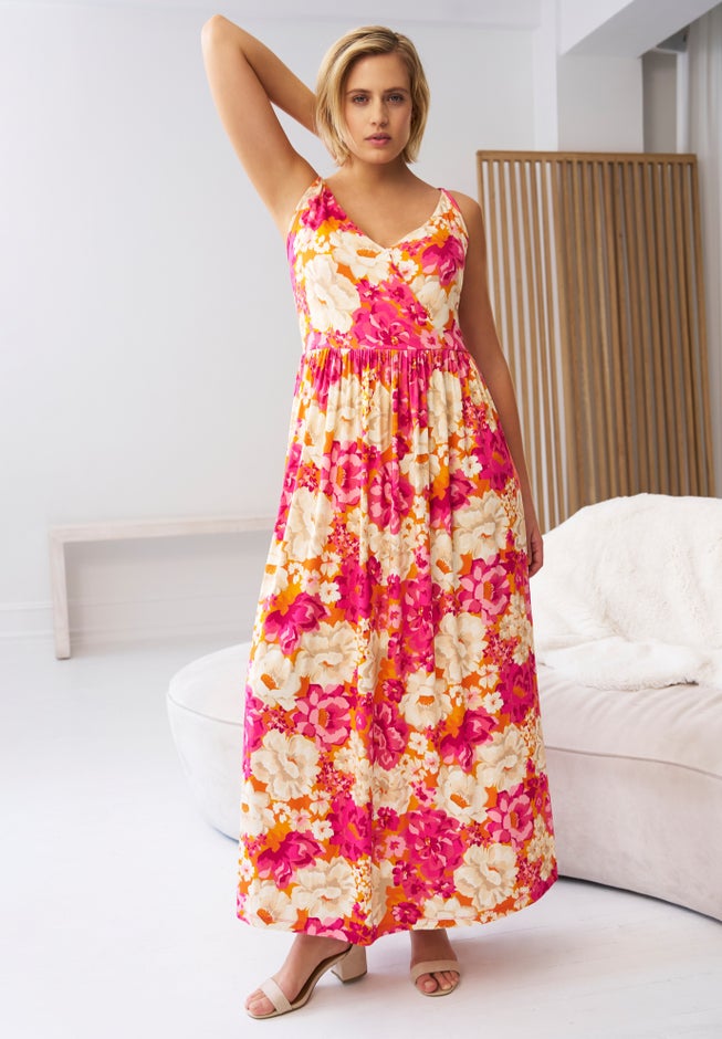Knit Surplice Maxi Dress image number 0