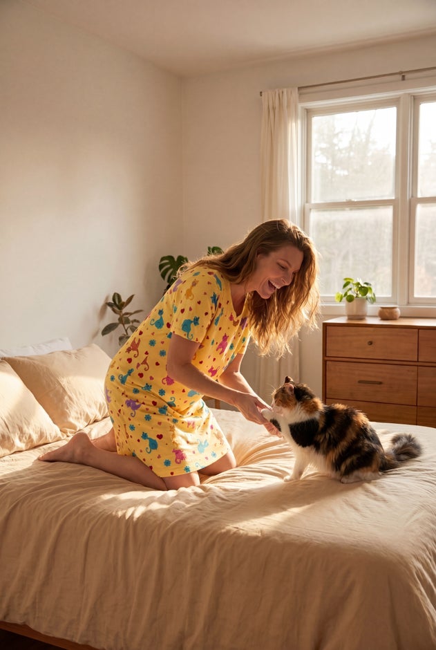 Ladies A-Line Print Sleepshirt, Pink Hearts | Catherines