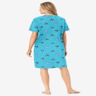V-Neck Short Sleeve Knee-Length Cotton Sleepshirt image number null