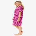 V-Neck Short Sleeve Knee-Length Cotton Sleepshirt image number null