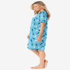 V-Neck Short Sleeve Knee-Length Cotton Sleepshirt image number 2