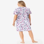 V-Neck Short Sleeve Knee-Length Cotton Sleepshirt image number null