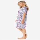 V-Neck Short Sleeve Knee-Length Cotton Sleepshirt image number null