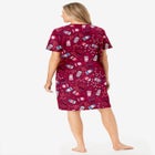 V-Neck Short Sleeve Knee-Length Cotton Sleepshirt image number 1