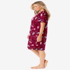 V-Neck Short Sleeve Knee-Length Cotton Sleepshirt image number 2