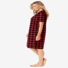V-Neck Short Sleeve Knee-Length Cotton Sleepshirt image number 2