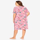 V-Neck Short Sleeve Knee-Length Cotton Sleepshirt image number null