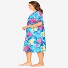 V-Neck Short Sleeve Knee-Length Cotton Sleepshirt image number 2