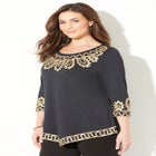 Pointed Hem Embroidered Top image number null