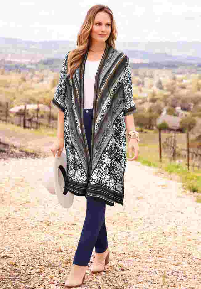 Luxe Georgette Long Kimono image number 0