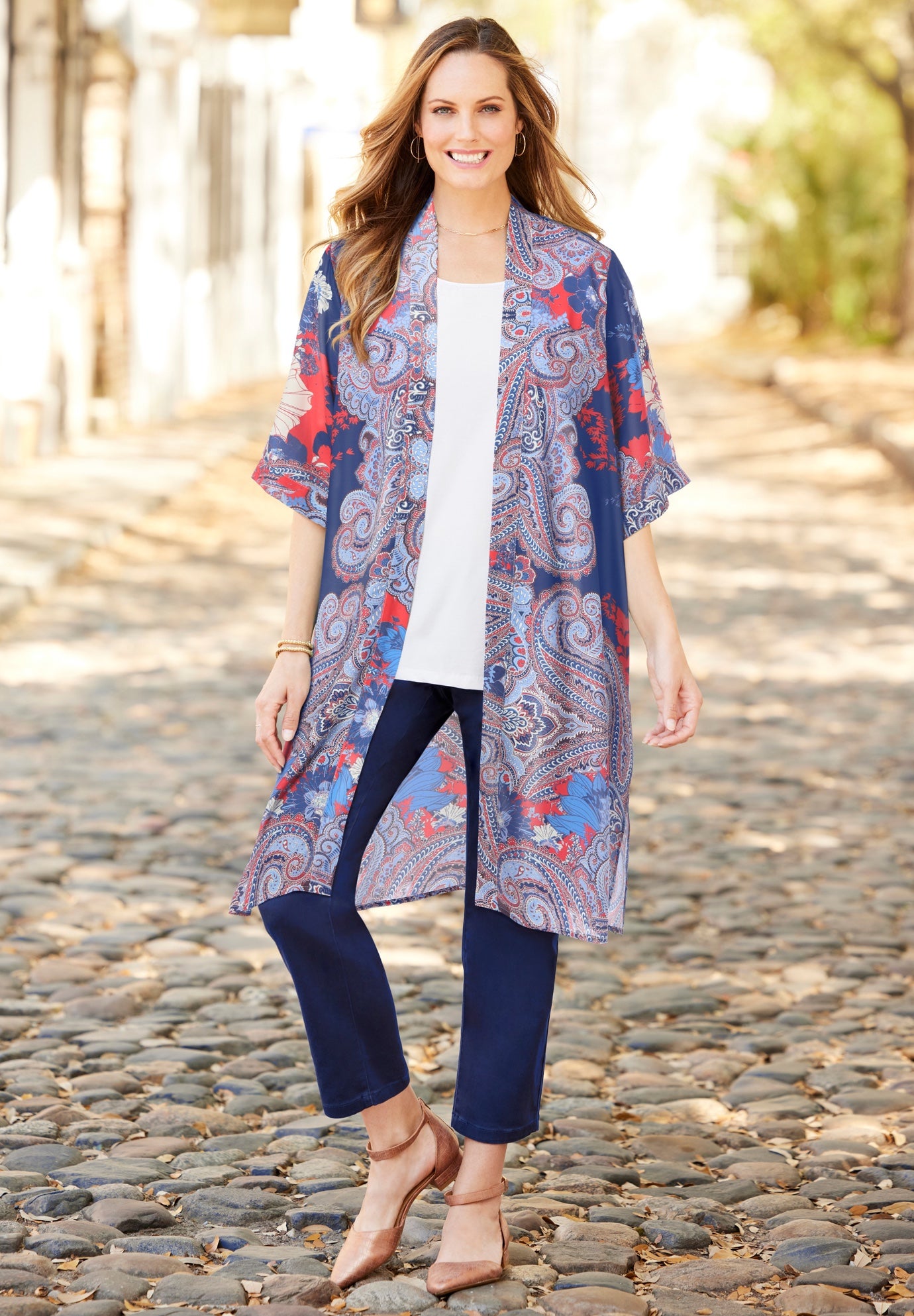 Luxe Georgette Long Kimono image number 2