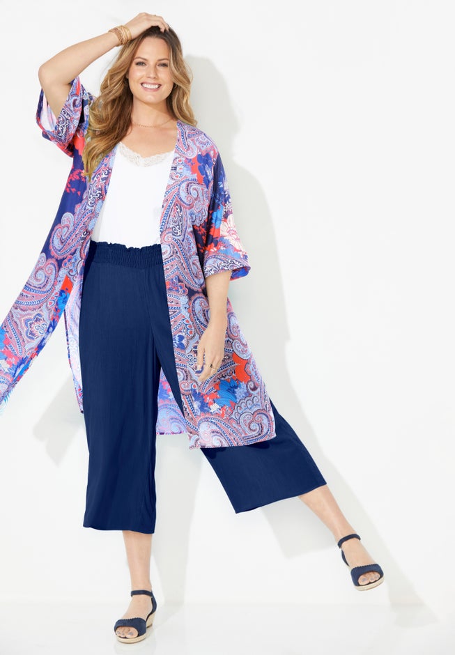 Luxe Georgette Long Kimono image number 3