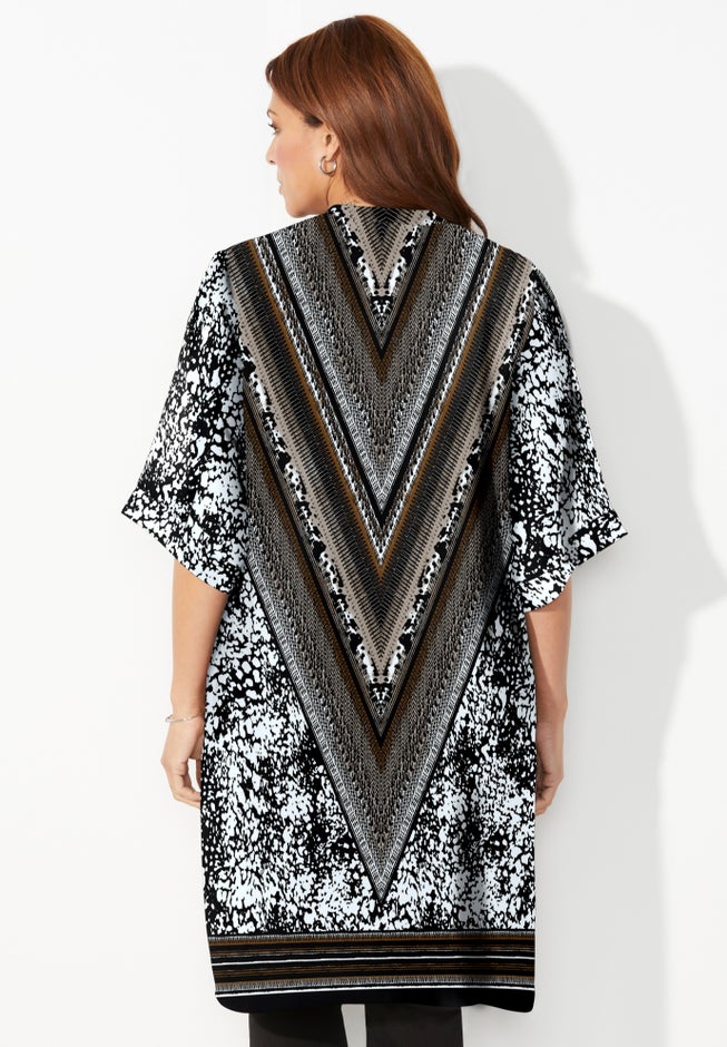 Luxe Georgette Long Kimono image number 1