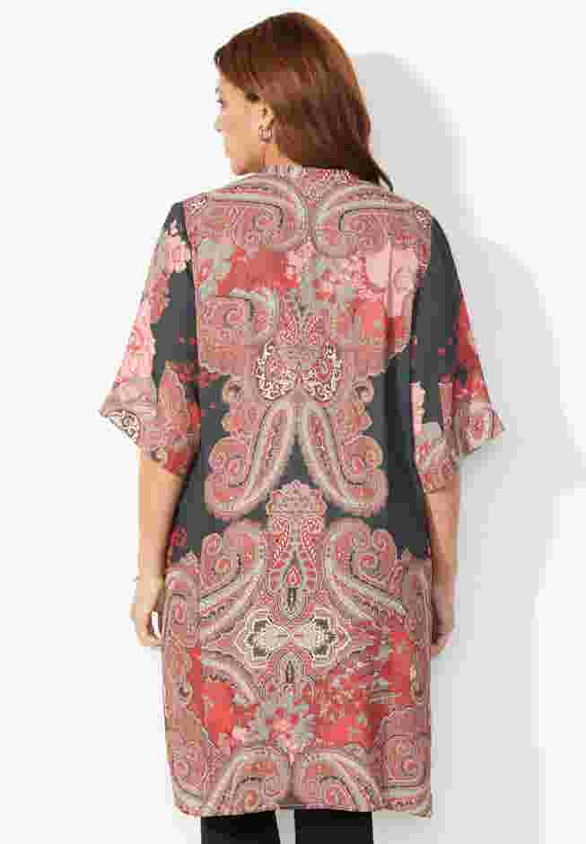 Luxe Georgette Long Kimono image number 1