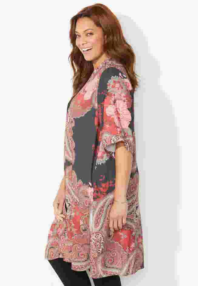 Luxe Georgette Long Kimono image number 2