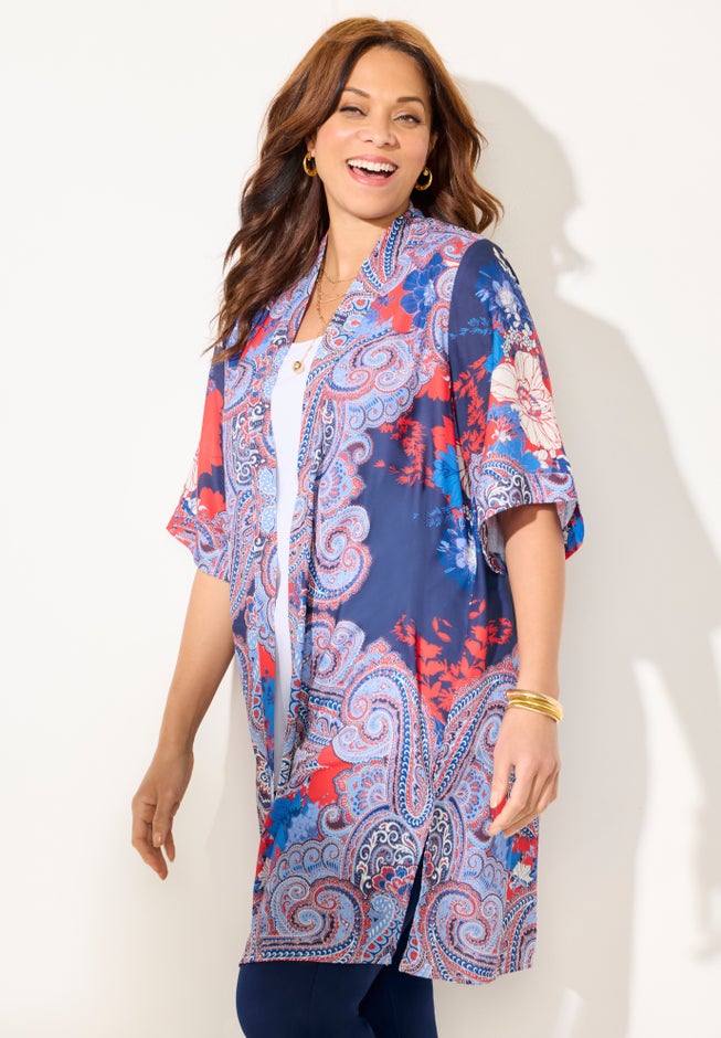 Luxe Georgette Long Kimono image number 4