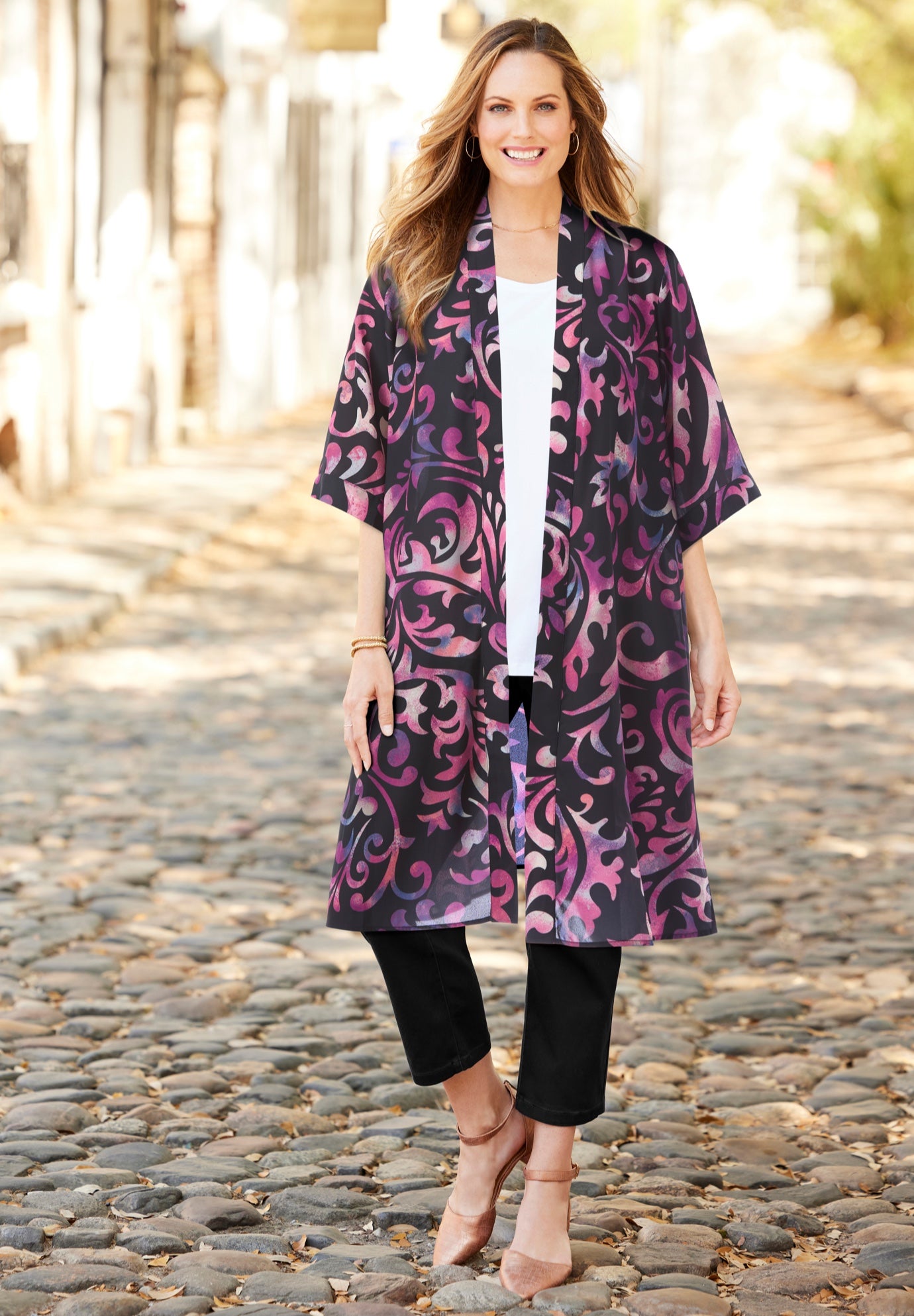 Luxe Georgette Long Kimono image number 0