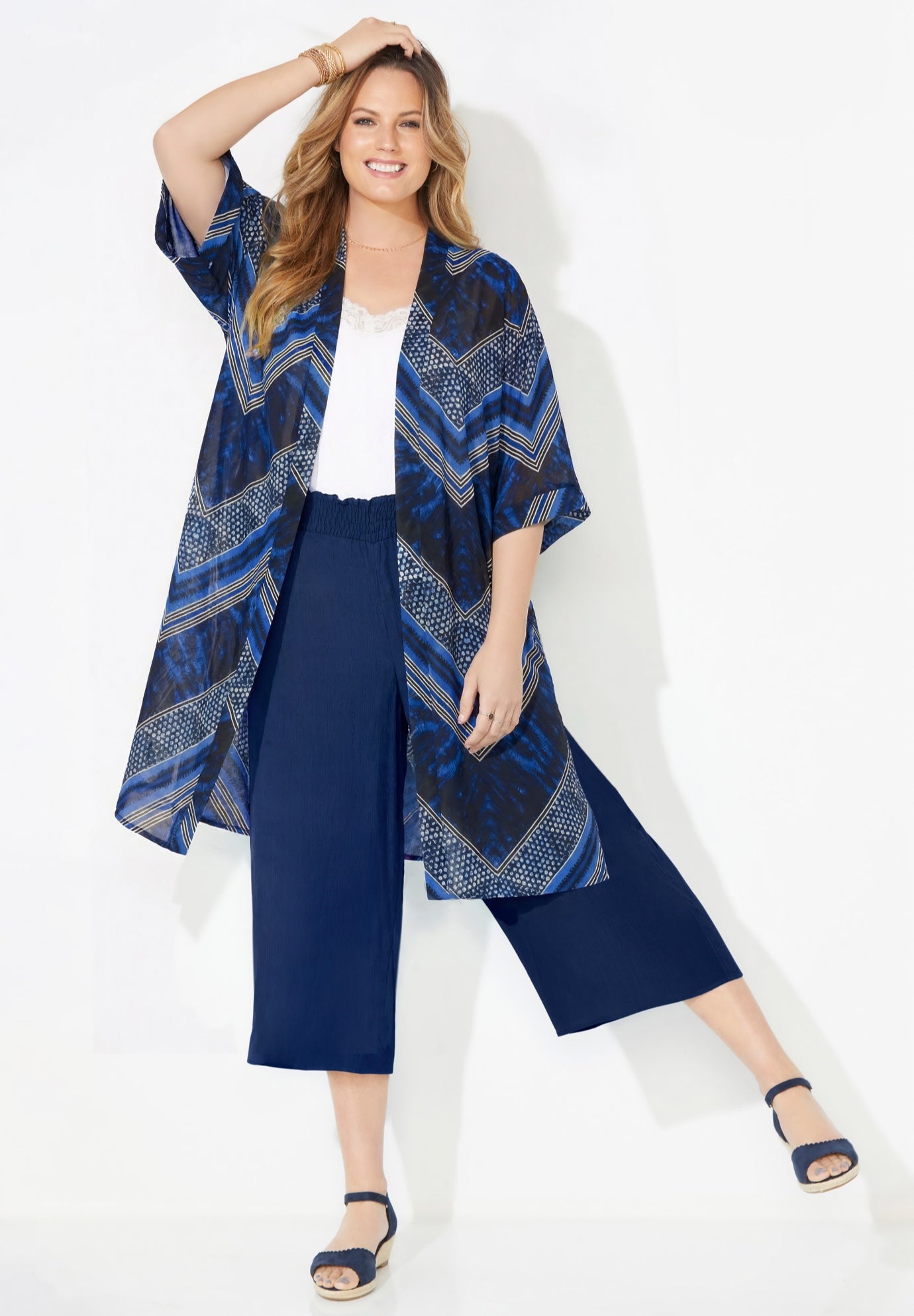 Luxe Georgette Long Kimono image number 0