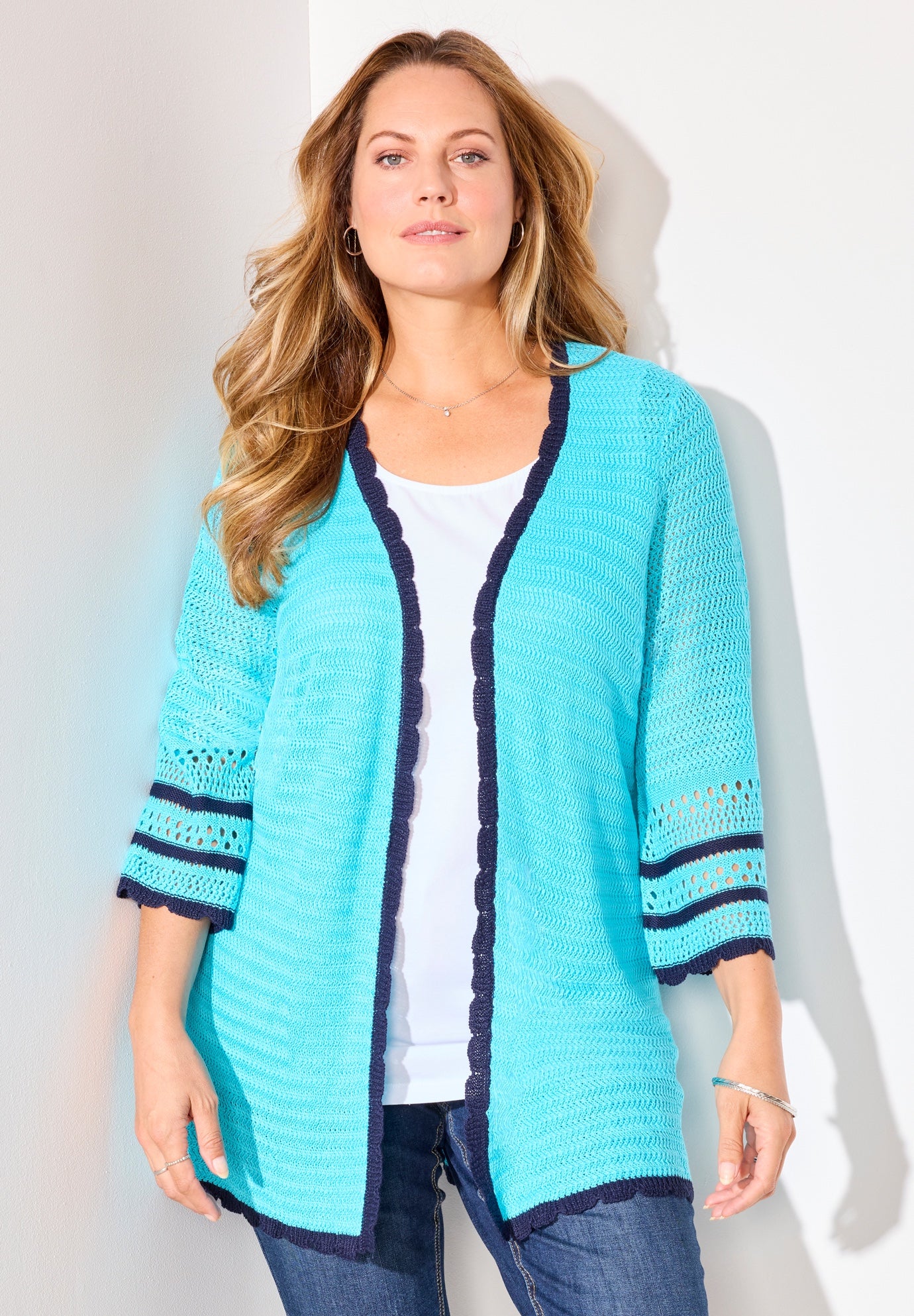 Bell Sleeve Open-Front Cardigan image number 0