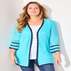 Bell Sleeve Open-Front Cardigan image number null