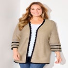 Bell Sleeve Open-Front Cardigan image number null
