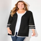 Bell Sleeve Open-Front Cardigan image number null