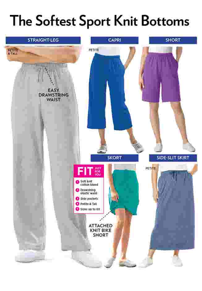 Womens Plus-Size Sport-Knit Pull-On Capri Pants image number 3