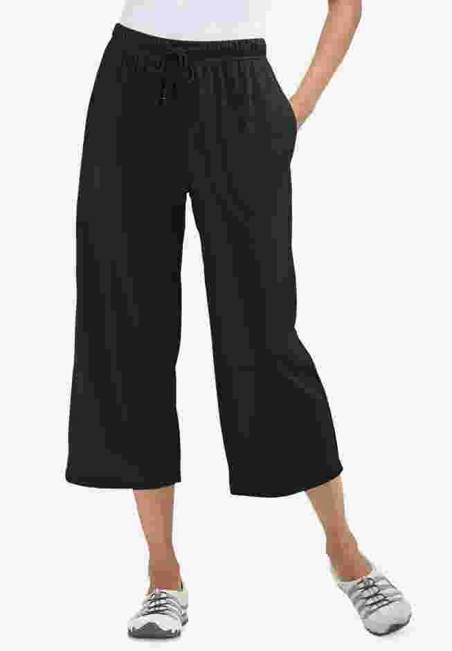 Womens Plus-Size Sport-Knit Pull-On Capri Pants image number 0