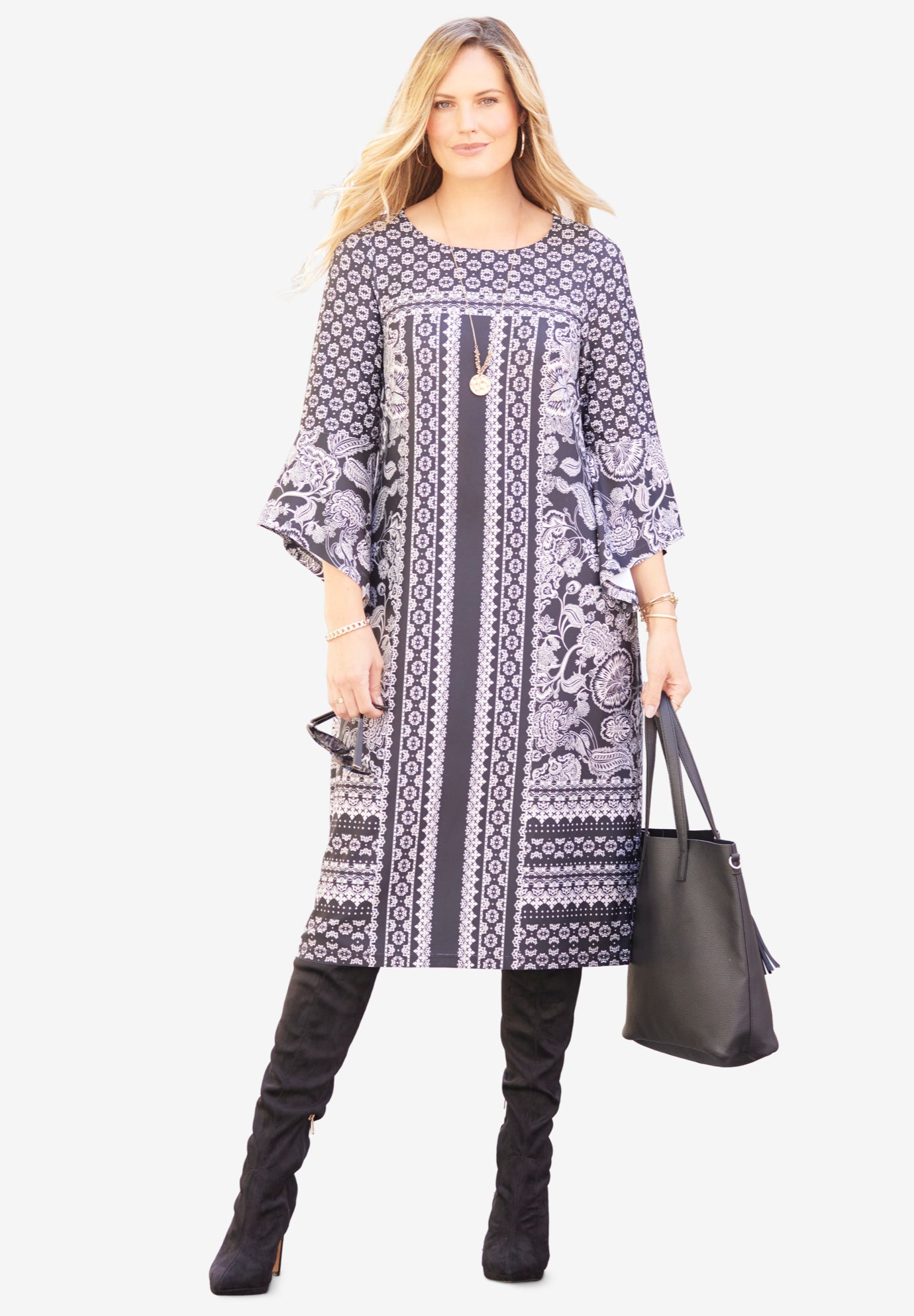 Bell Sleeve Shift Dress image number 0