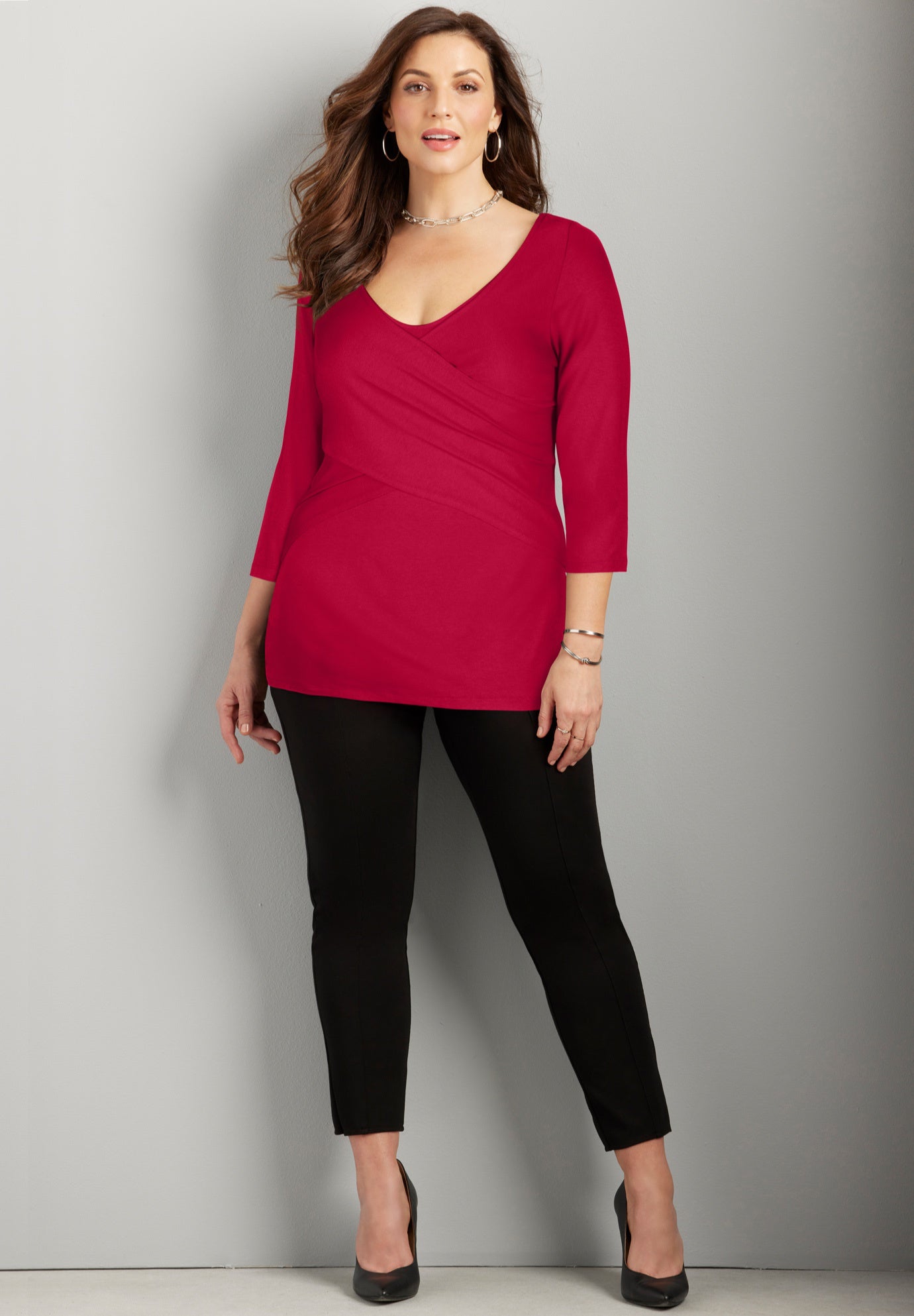 Curvy Collection Wrap Front Top image number 0