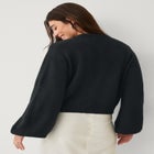 Stretch Pearl Button Front Cardigan Sweater image number null