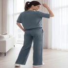 Ellos Studio French Terry Wide Leg Drawstring Elastic Waistband Sweatpants image number null