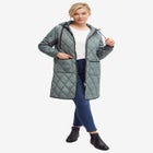 Long Quilted Hooded Jacket image number null