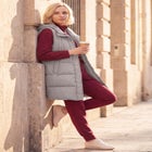 Long Hooded Puffer Vest image number 1
