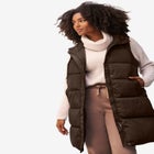 Long Hooded Puffer Vest image number null