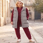 Long Hooded Puffer Vest image number 0