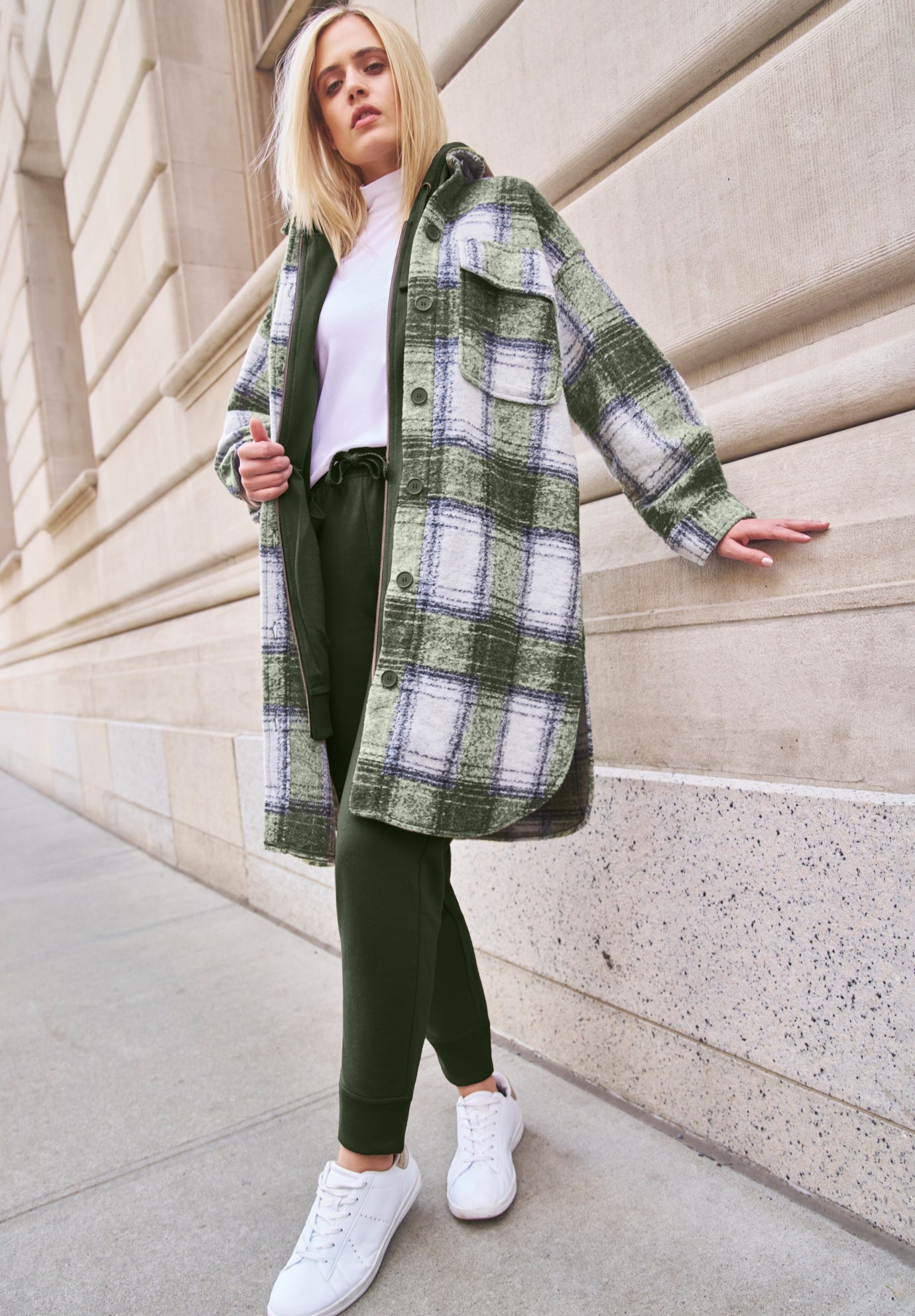 Button Front Long Shirt Jacket image number 2