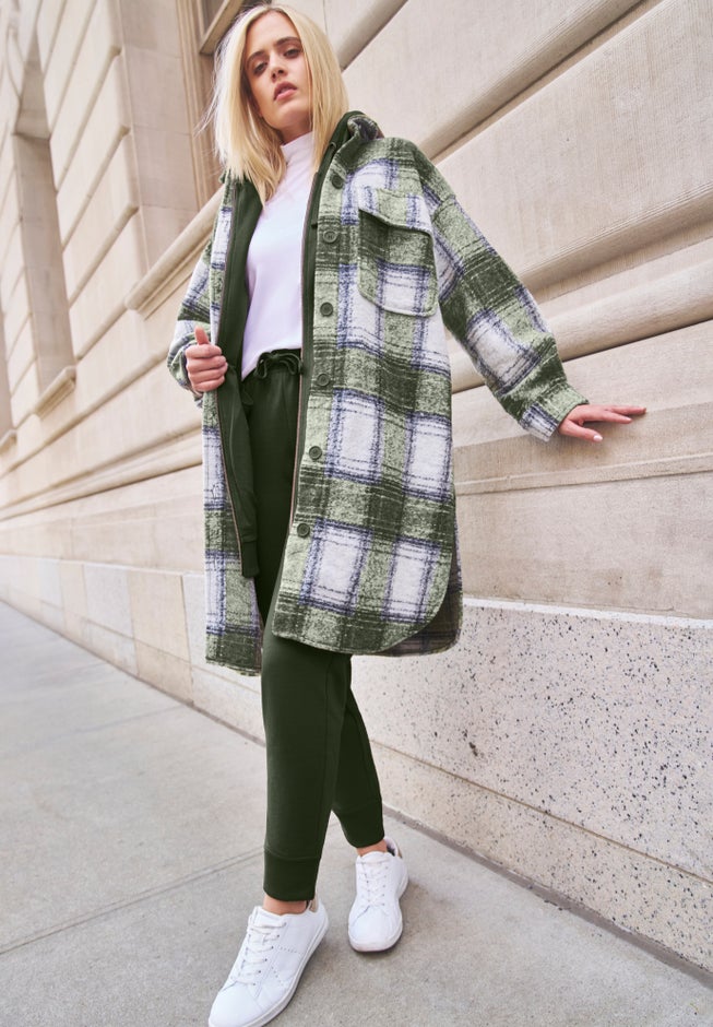 Button Front Long Shirt Jacket image number 2