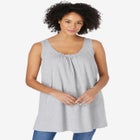 Perfect Sleeveless Shirred U-Neck Tunic image number null