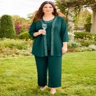 Beaded 3-Piece Cardigan Pant Suit image number null