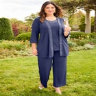 Beaded 3-Piece Cardigan Pant Suit image number null