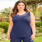 Beaded 3-Piece Cardigan Pant Suit image number null