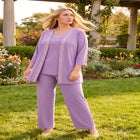 Beaded 3-Piece Cardigan Pant Suit image number 3