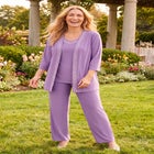 Beaded 3-Piece Cardigan Pant Suit image number 0