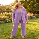 Beaded 3-Piece Cardigan Pant Suit image number 5