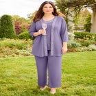 Beaded 3-Piece Cardigan Pant Suit image number null