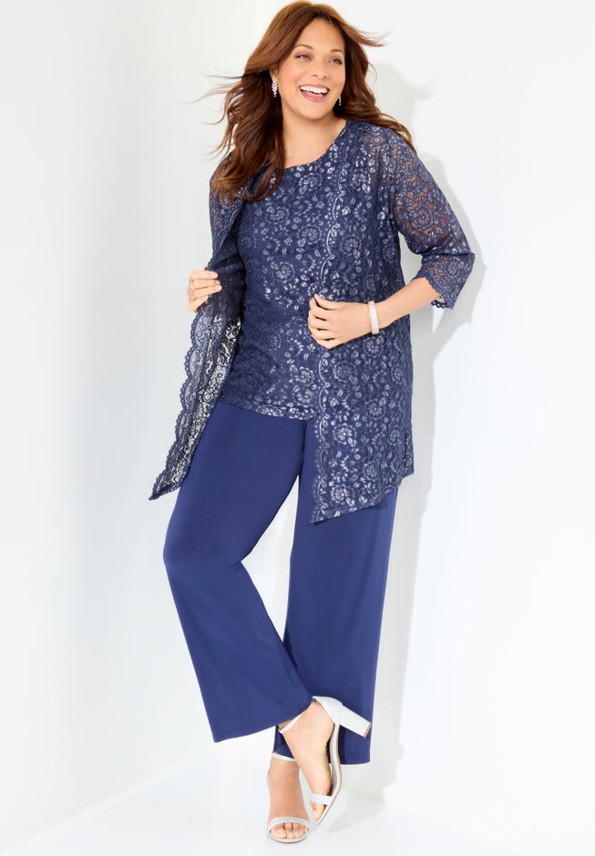 Luna Lace 3-Piece Pant Set image number 2