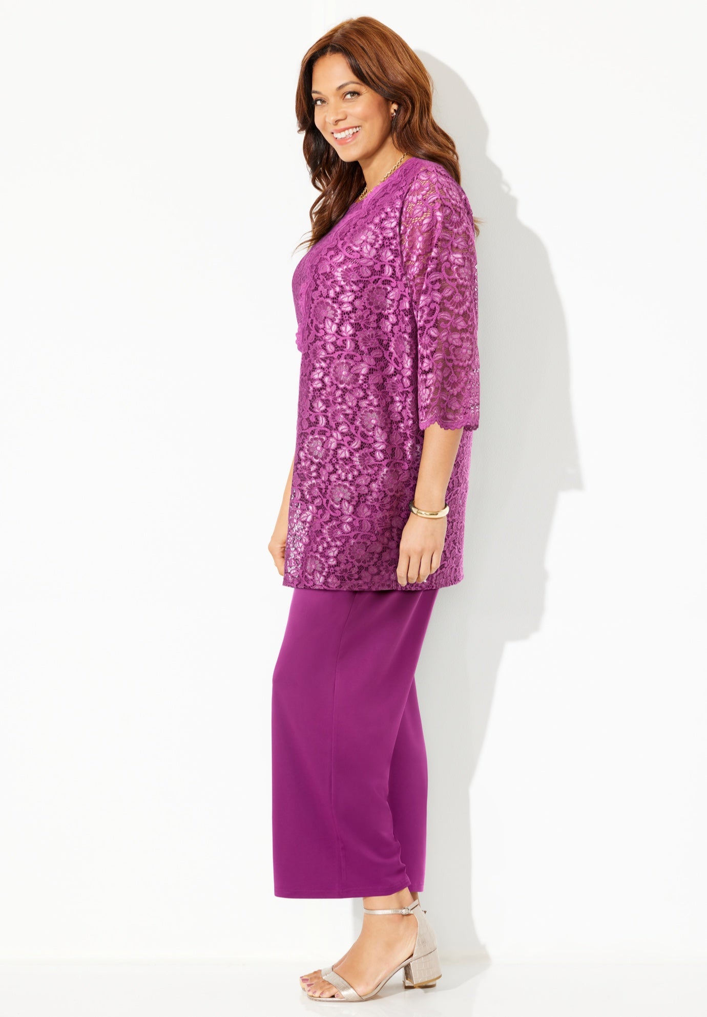 Luna Lace 3-Piece Pant Suit image number 2