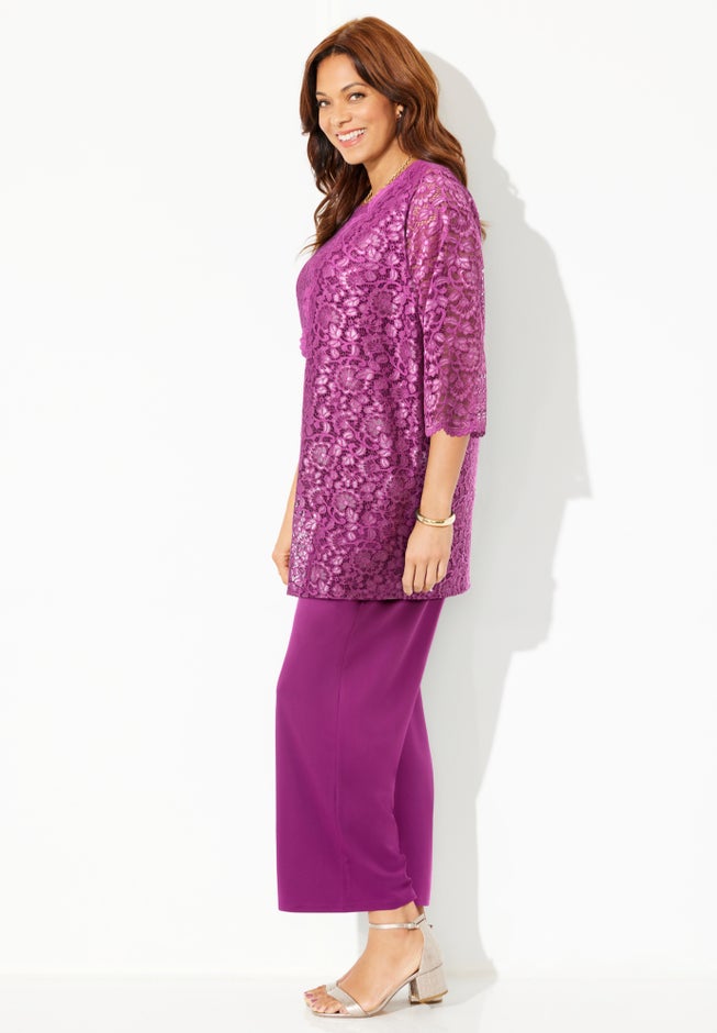 Luna Lace 3-Piece Pant Suit image number 2
